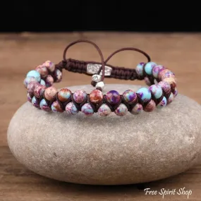 Handmade Purple Jasper Wrap Bracelet