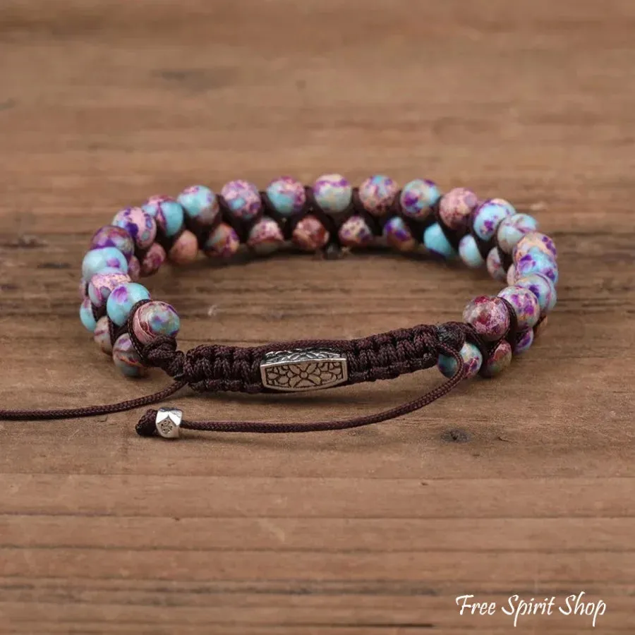 Handmade Purple Jasper Wrap Bracelet