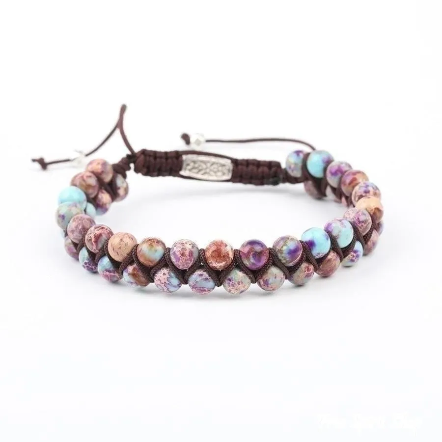 Handmade Purple Jasper Wrap Bracelet