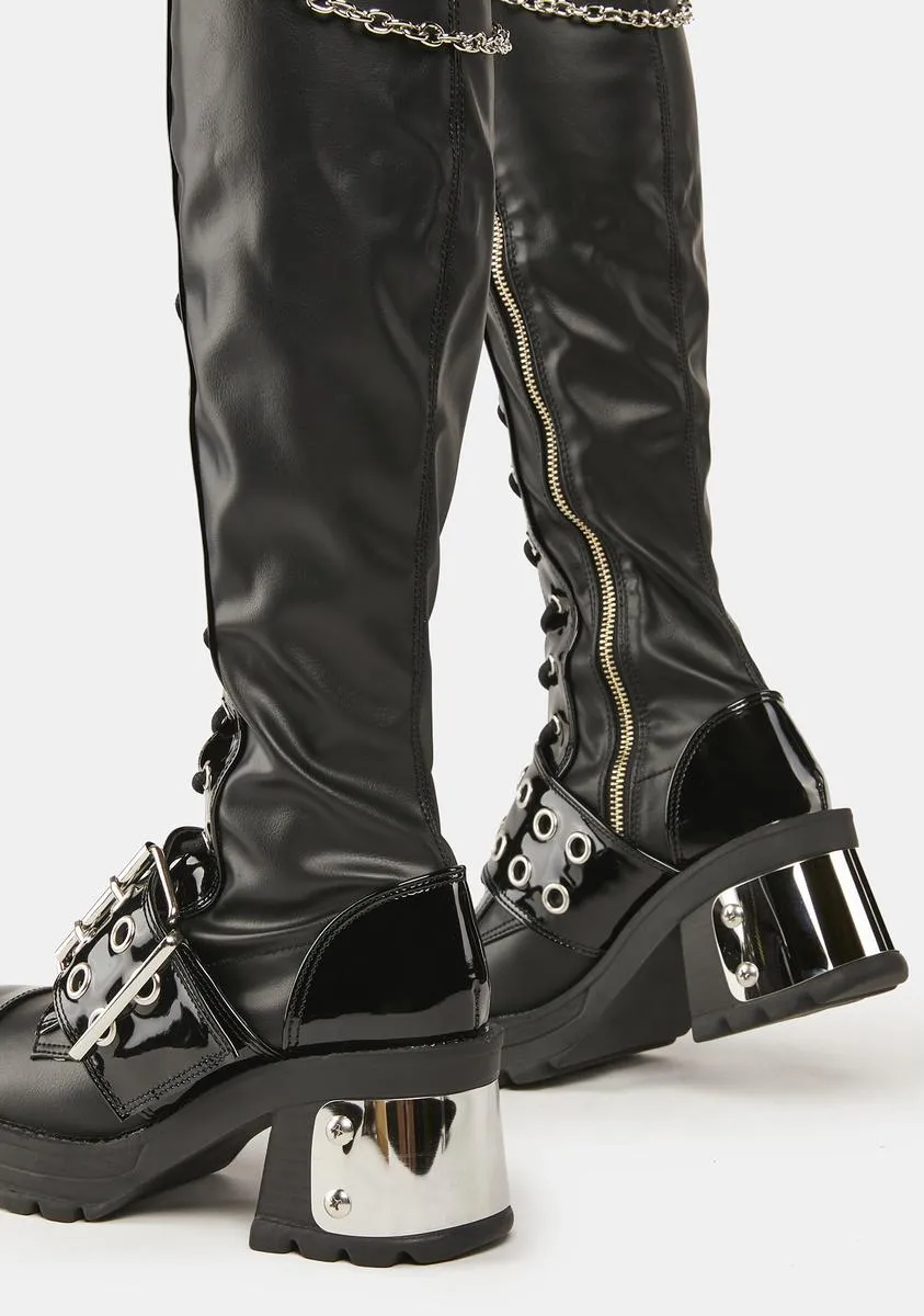 Bratty-304 Knee High Boots