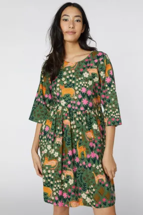 Floral Cat Print Dress