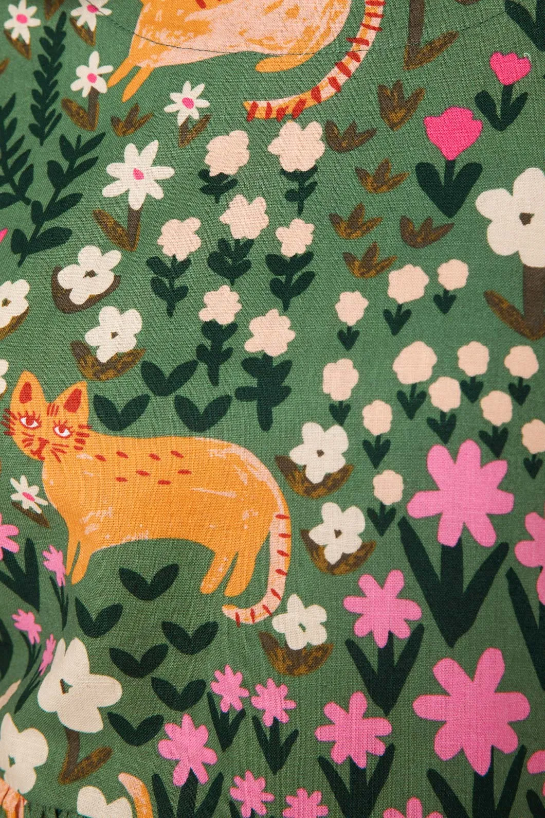 Floral Cat Print Dress