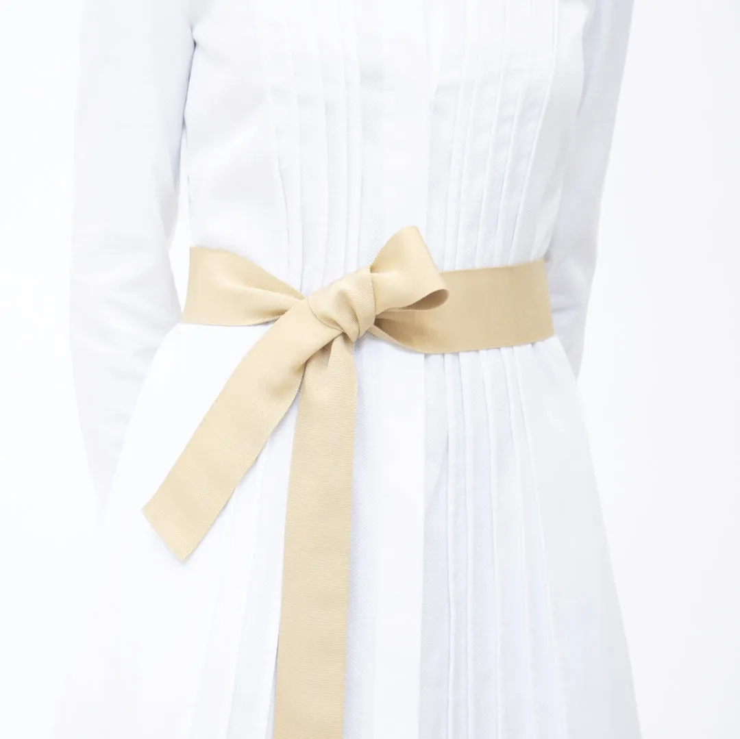 Wide Ribbon Belt - Pale Yellow