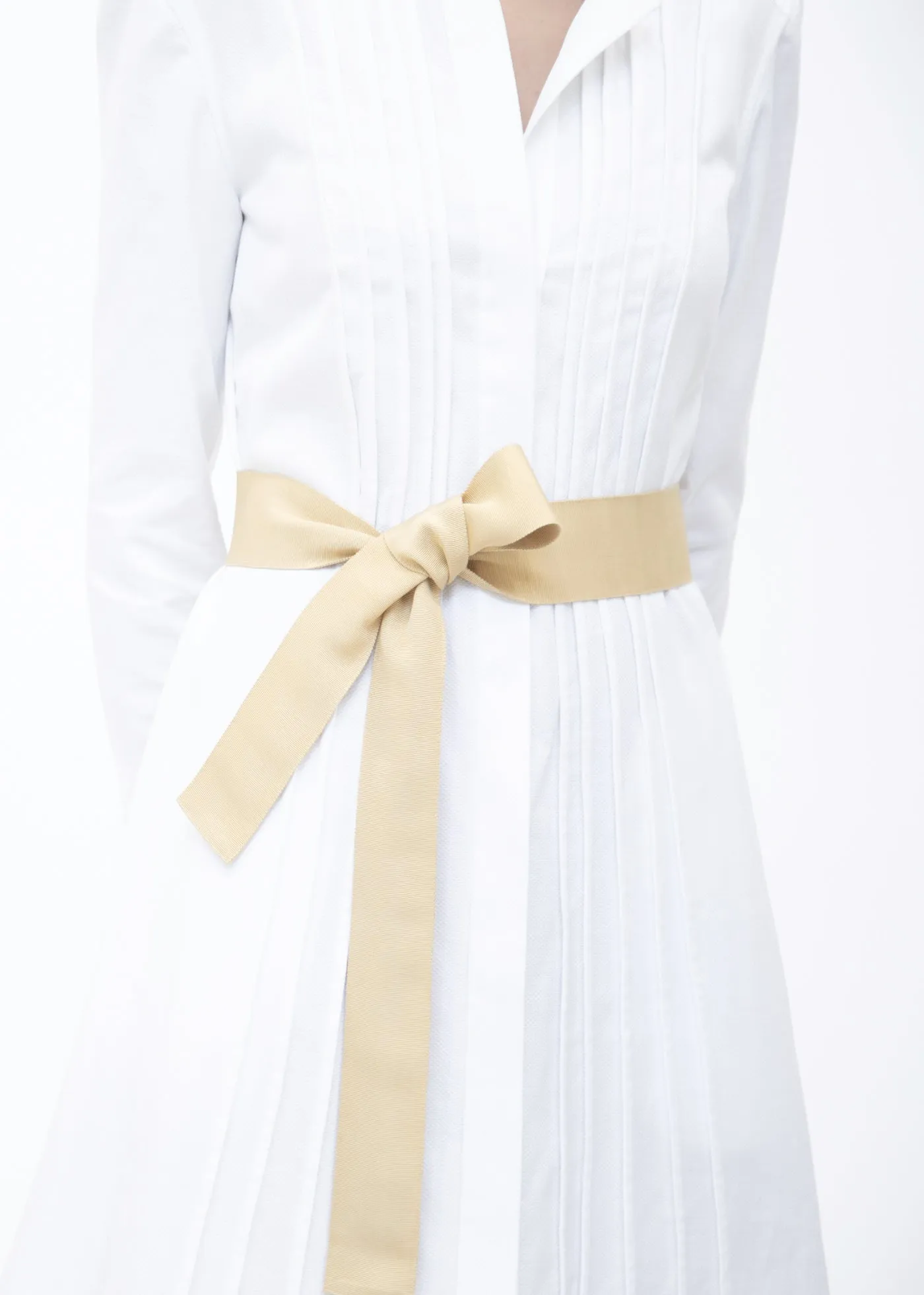 Wide Ribbon Belt - Pale Yellow