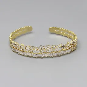 Baguette CZ Stone Cuff Bracelet