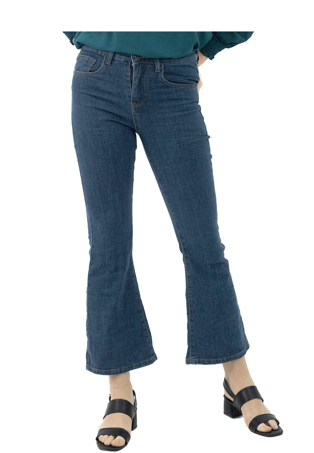 Low Waist Bootcut Mid Blue Jeans