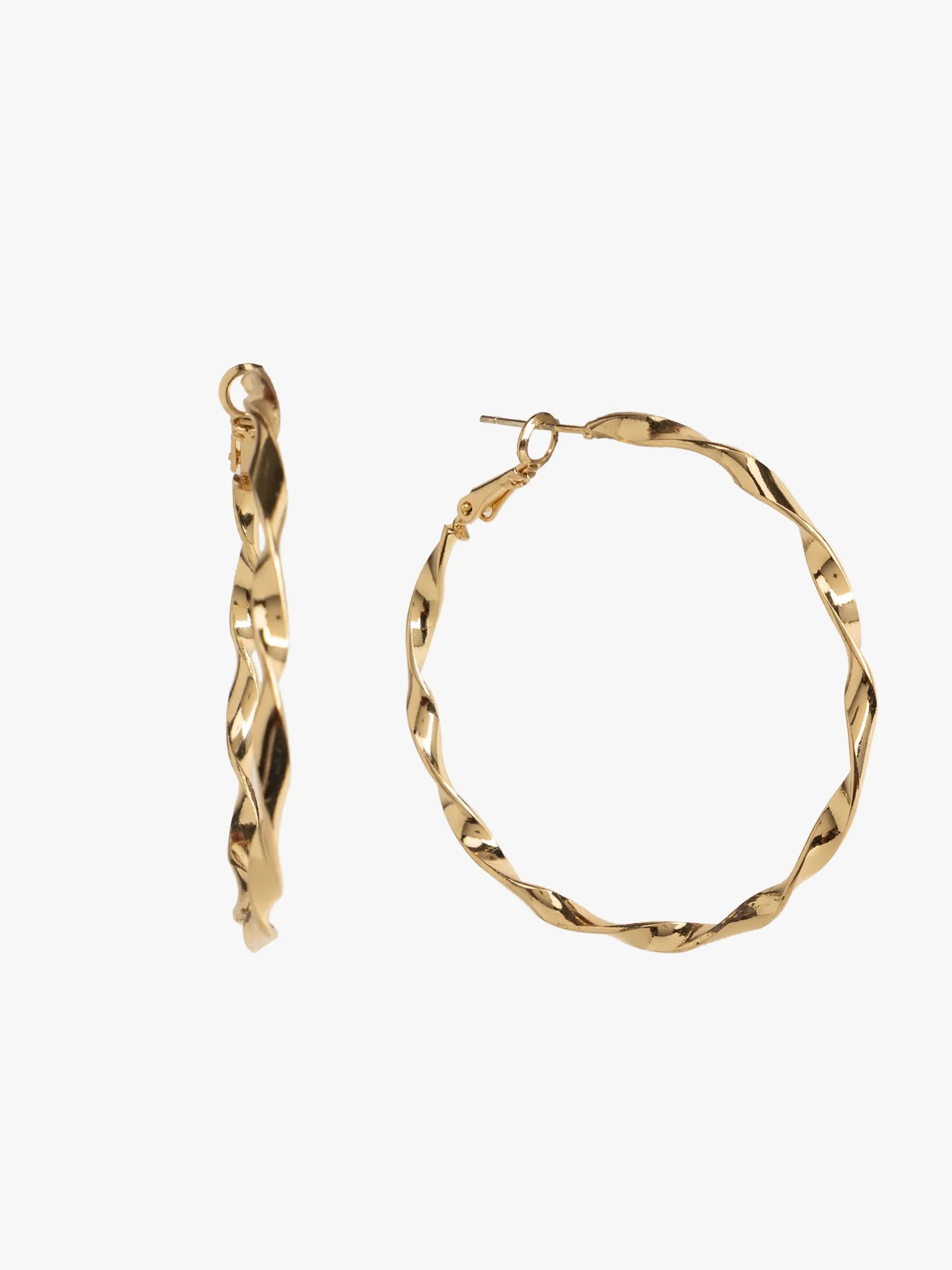 Swaying Gold Minimal Hoop Earrings