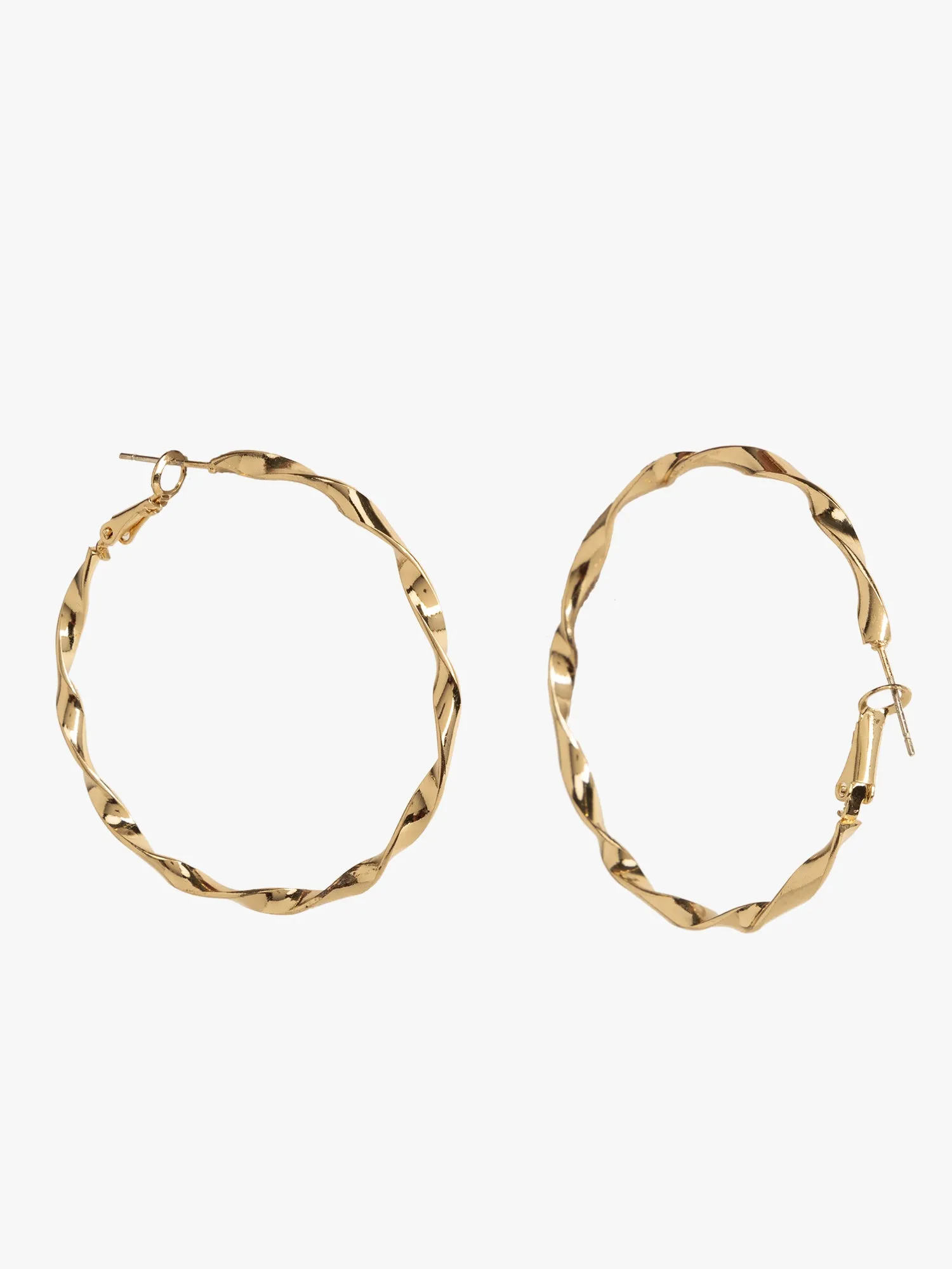 Swaying Gold Minimal Hoop Earrings