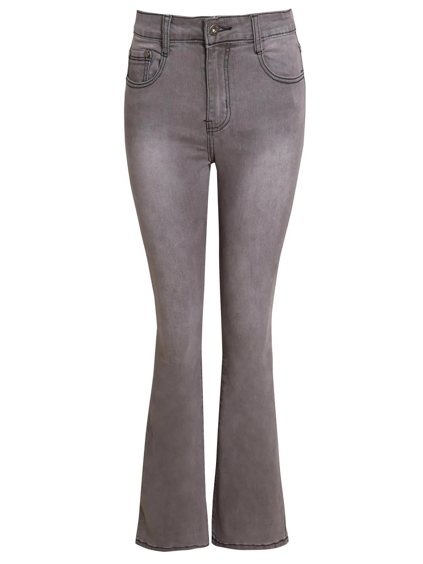 Denim Grey Bootcut Jeans High Waist UK Sizes 8 to 16