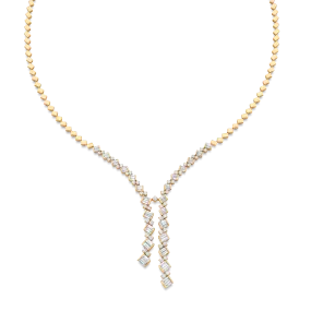 Diamond Drop Necklace with Taj Braided Design