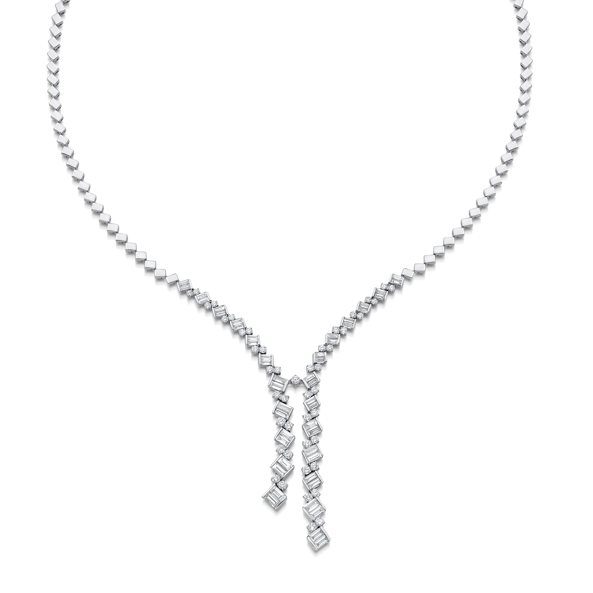 Diamond Drop Necklace with Taj Braided Design