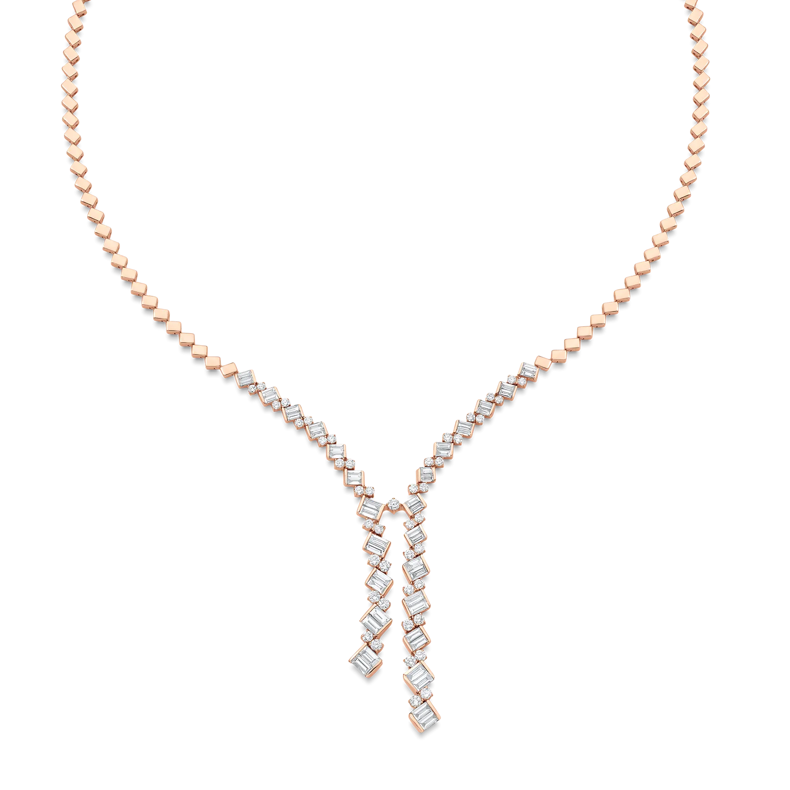 Diamond Drop Necklace with Taj Braided Design