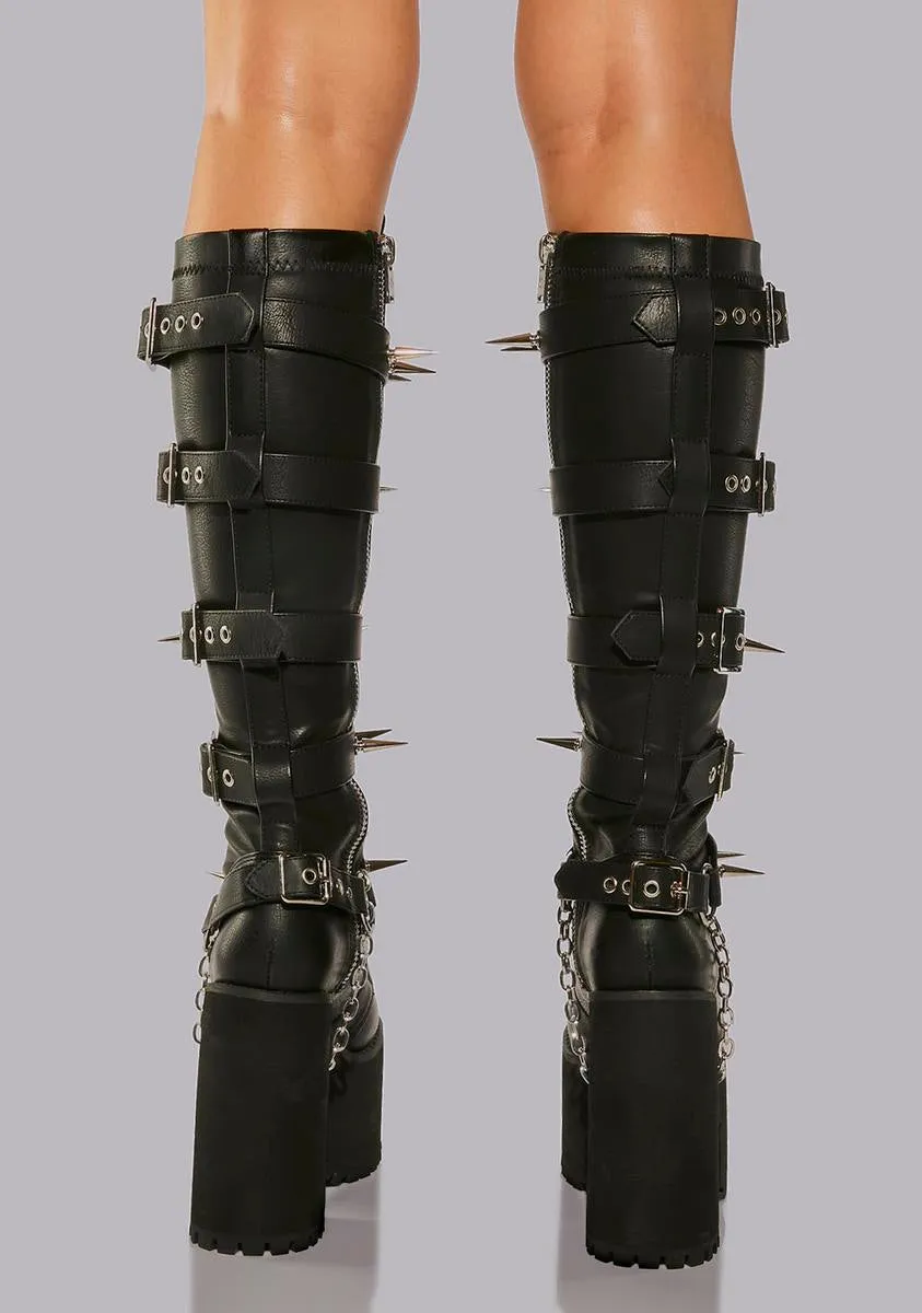 Doom Demon Knee High Boots