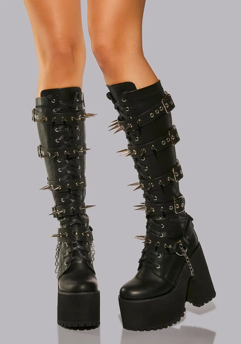 Doom Demon Knee High Boots