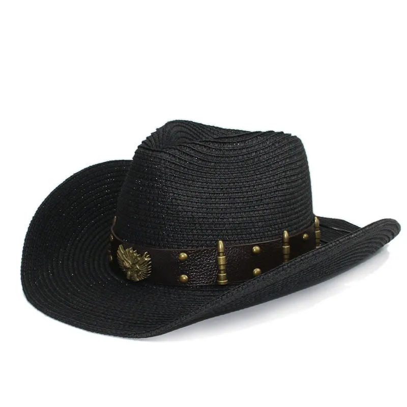 Unisex Two Guns Leather Belt Sun Hat