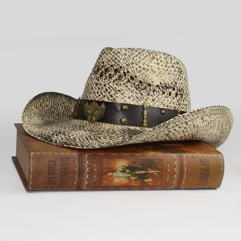 Unisex Two Guns Leather Belt Sun Hat