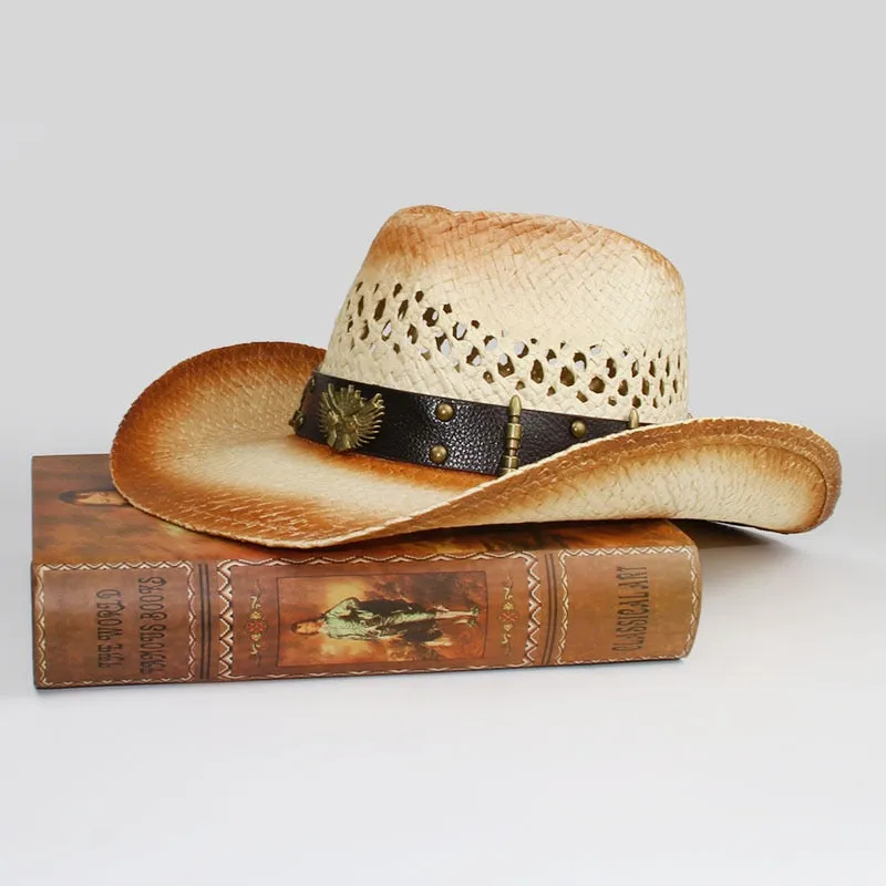 Unisex Two Guns Leather Belt Sun Hat