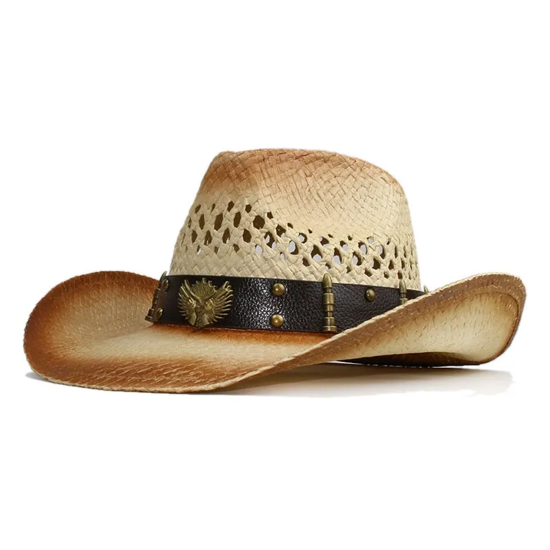 Unisex Two Guns Leather Belt Sun Hat