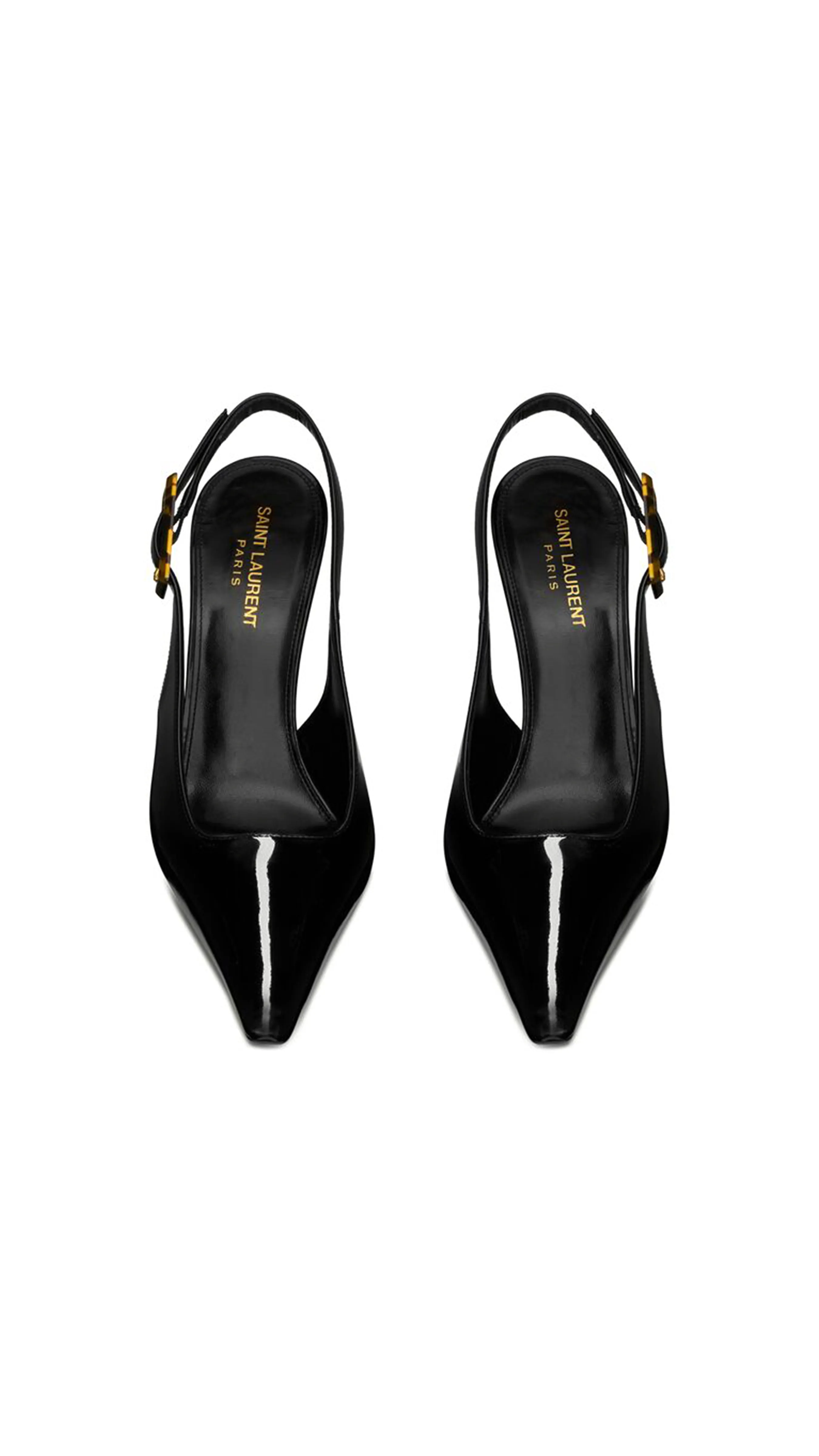 Dune Slingback Pumps Patent Leather Black