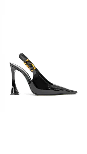 Dune Slingback Pumps Patent Leather Black