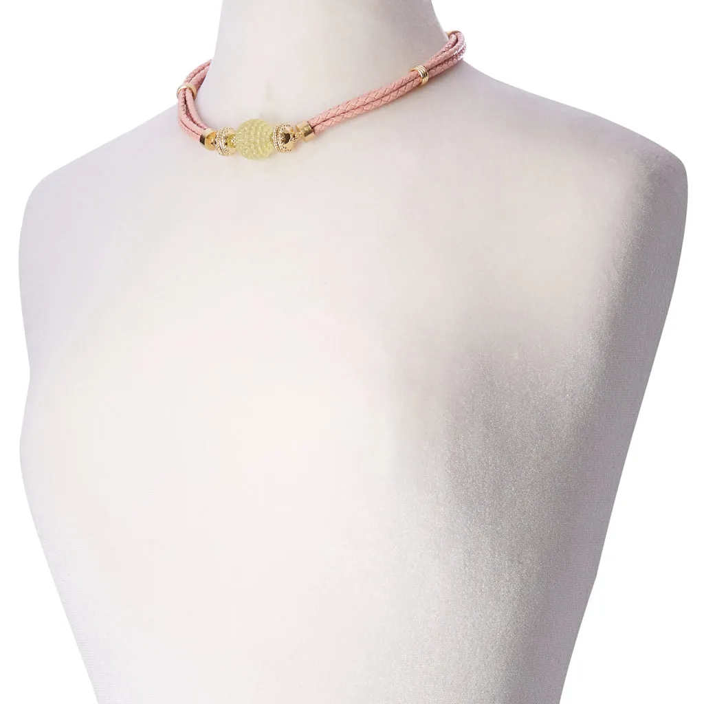 Dusty Rose Aspen Leather Necklace