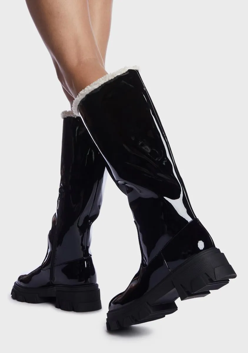 Ebony Knee High Boots in Black