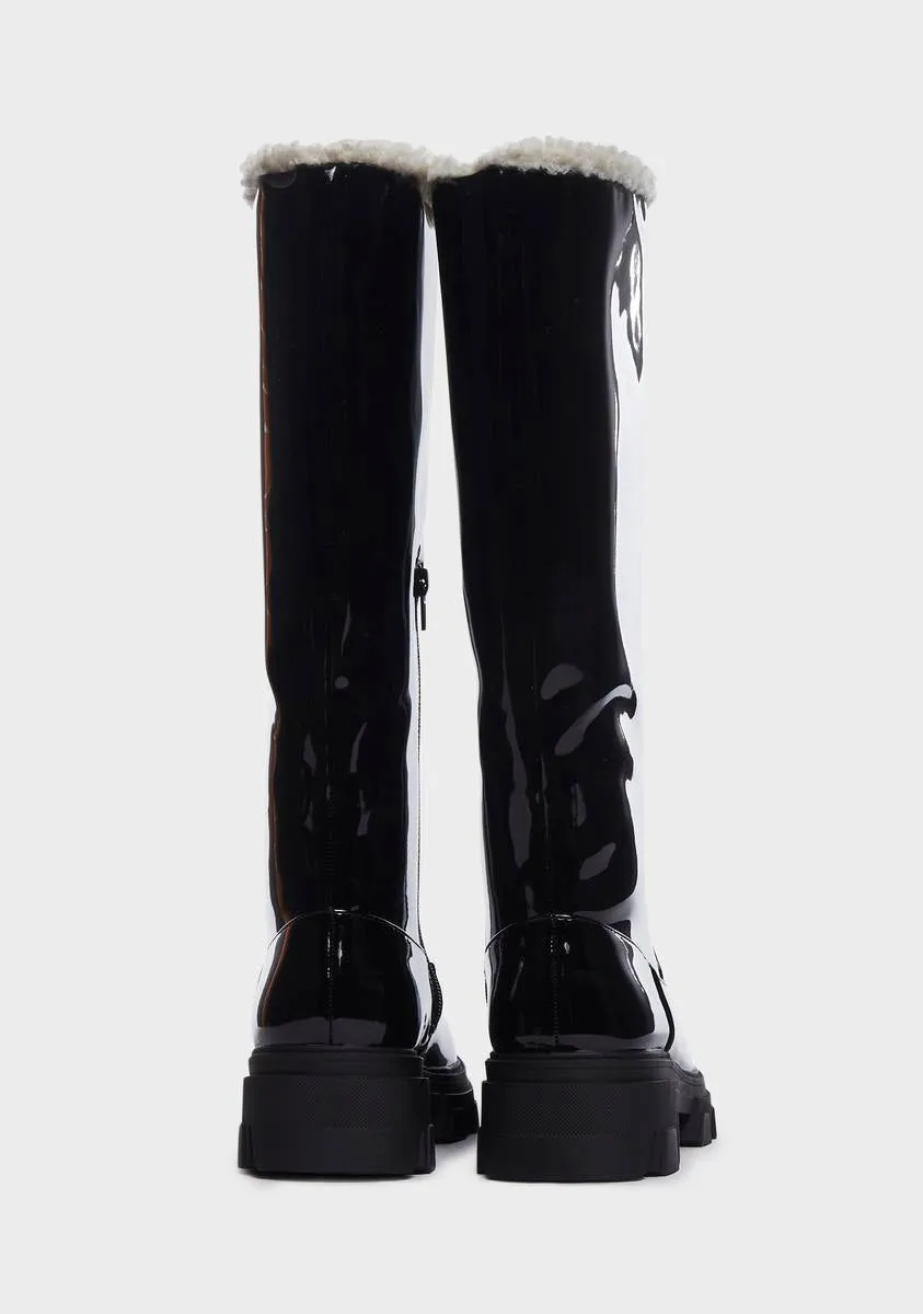 Ebony Knee High Boots in Black