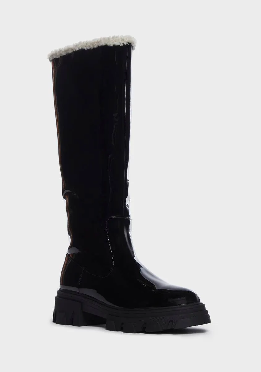 Ebony Knee High Boots in Black