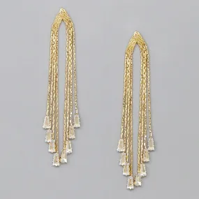 CZ Chain Fringe Earrings