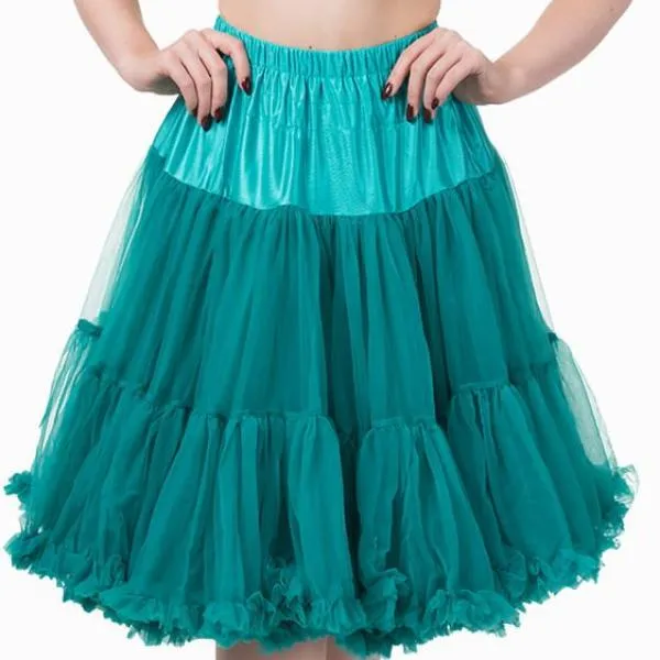 Vintage Rockabilly 50s Petticoat Skirt - Emerald Green EXTRA VOLUME Net