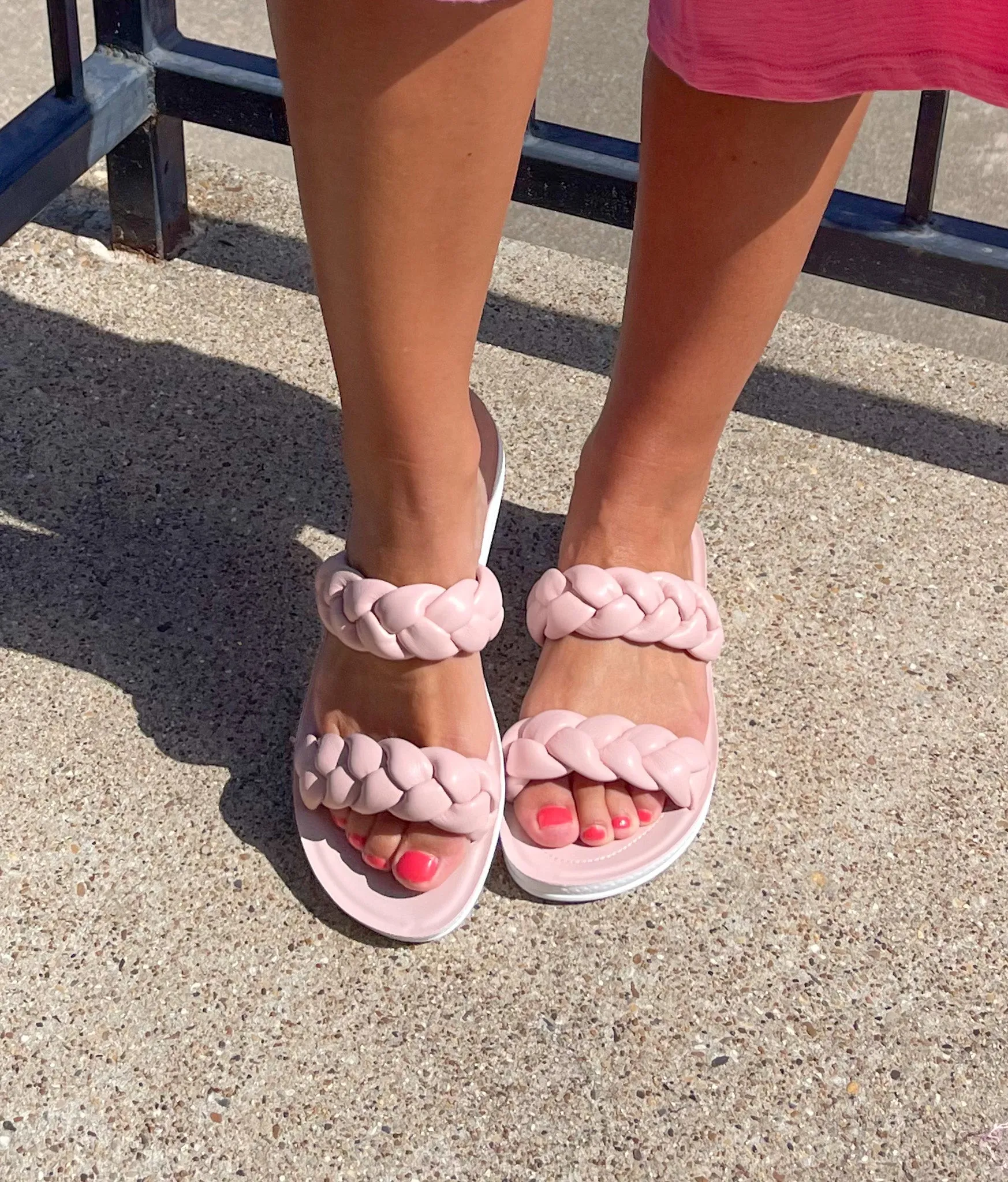 Light Pink Sandals with Braided Straps