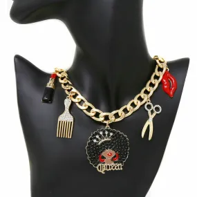 Empowering Multi Pendant Chain Necklace