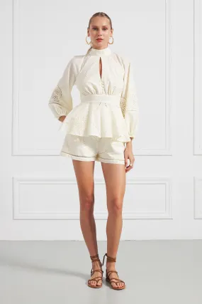 Eyelet Short - Off White