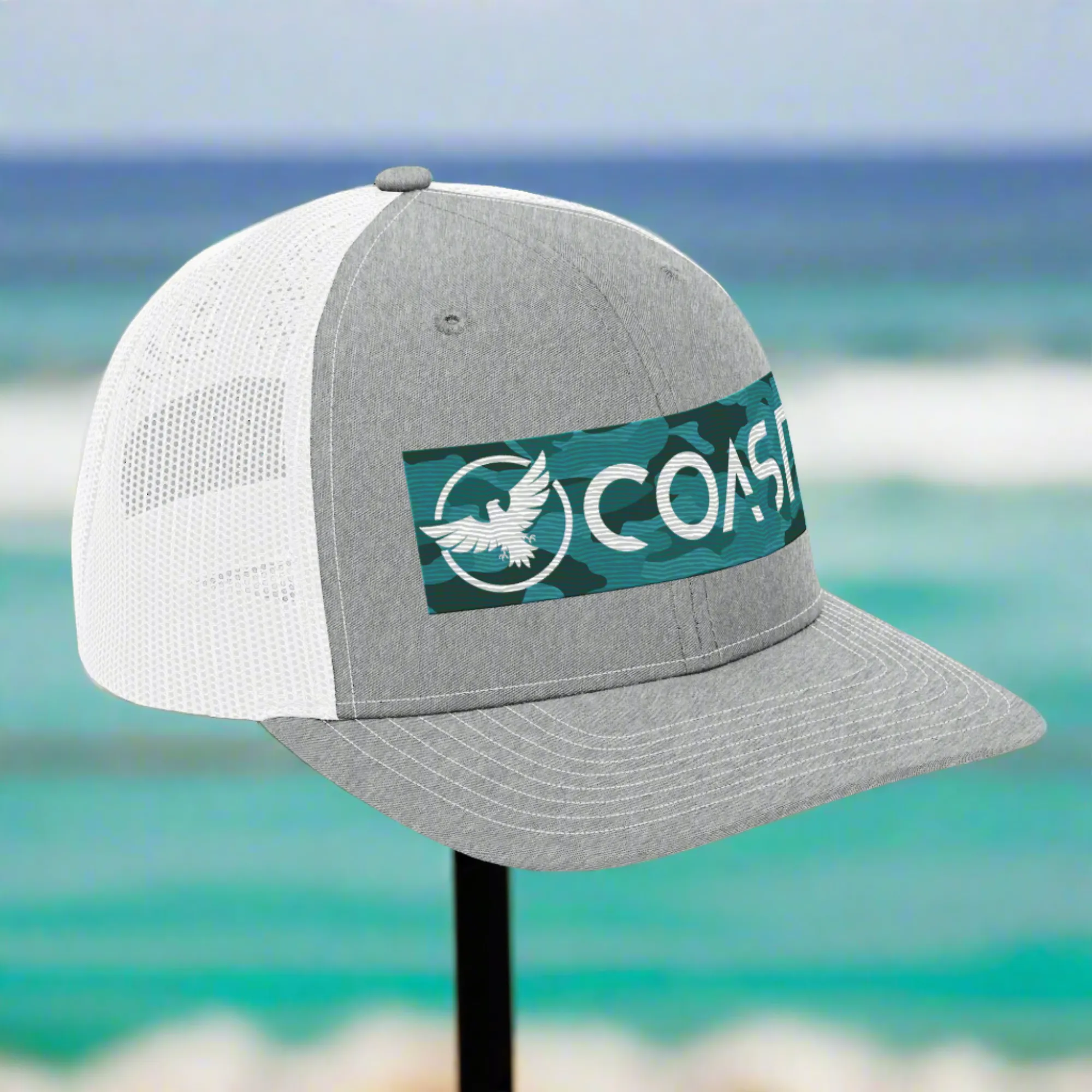 Aqua Camo Trucker Hats by Find Your Coast