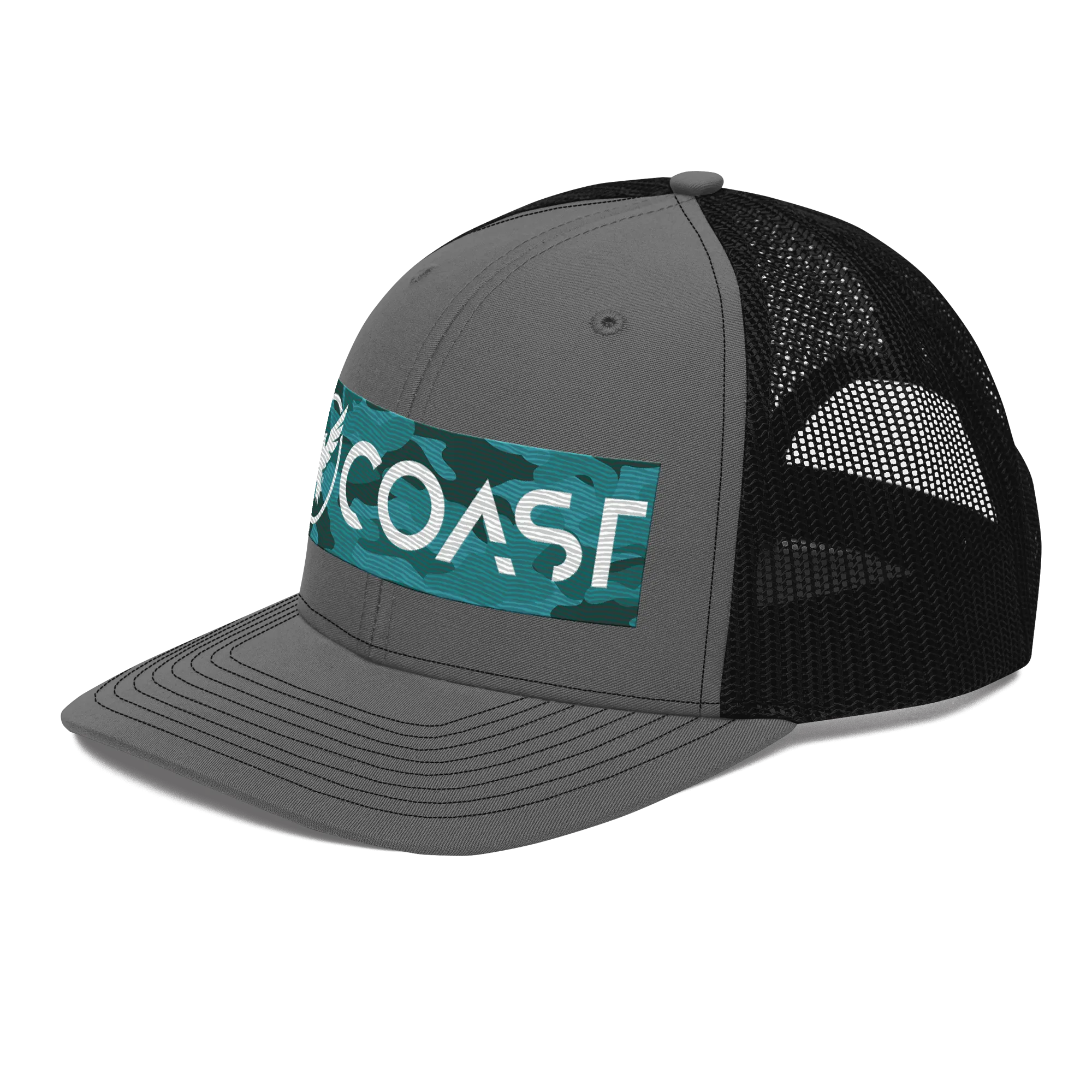 Aqua Camo Trucker Hats by Find Your Coast