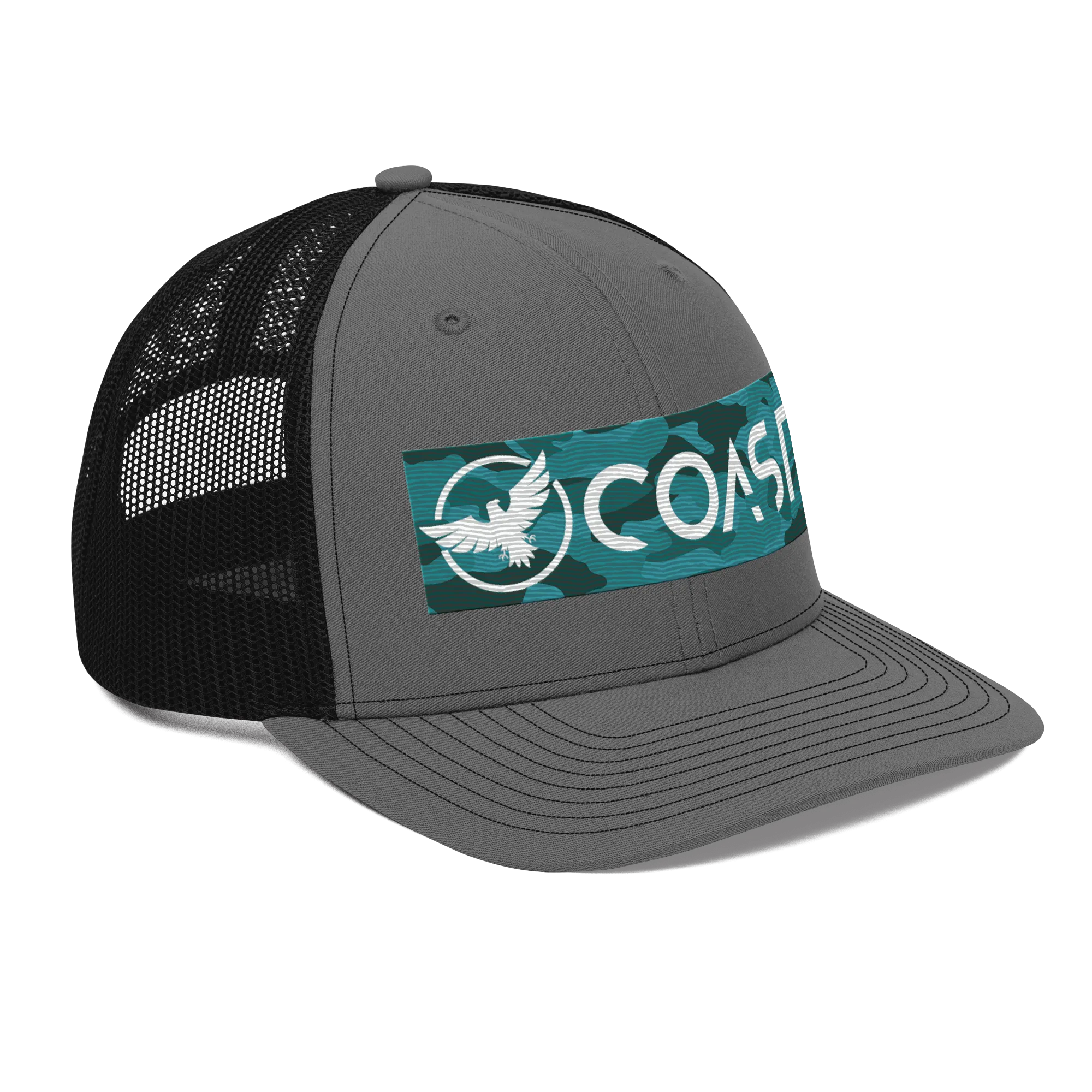 Aqua Camo Trucker Hats by Find Your Coast