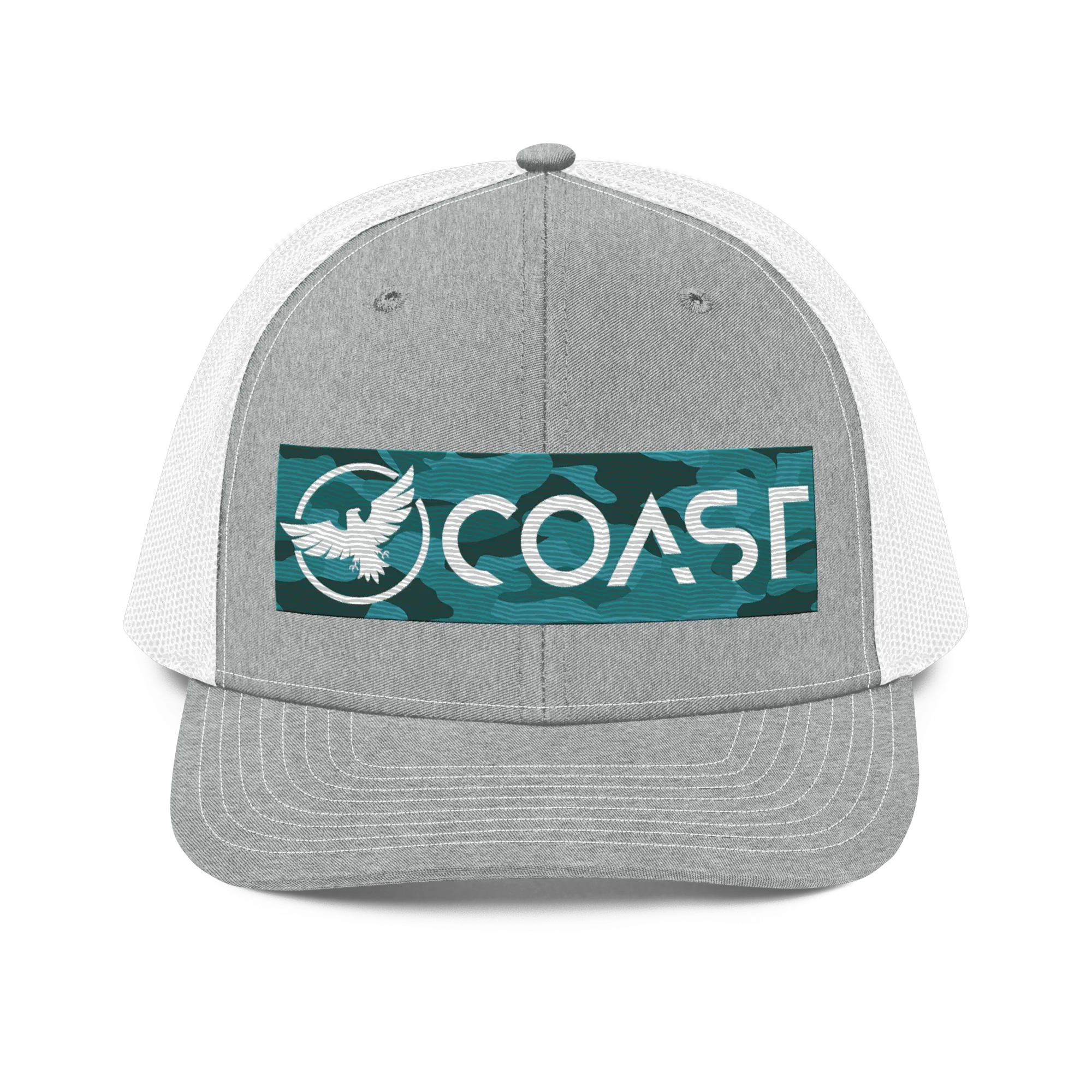 Aqua Camo Trucker Hats by Find Your Coast