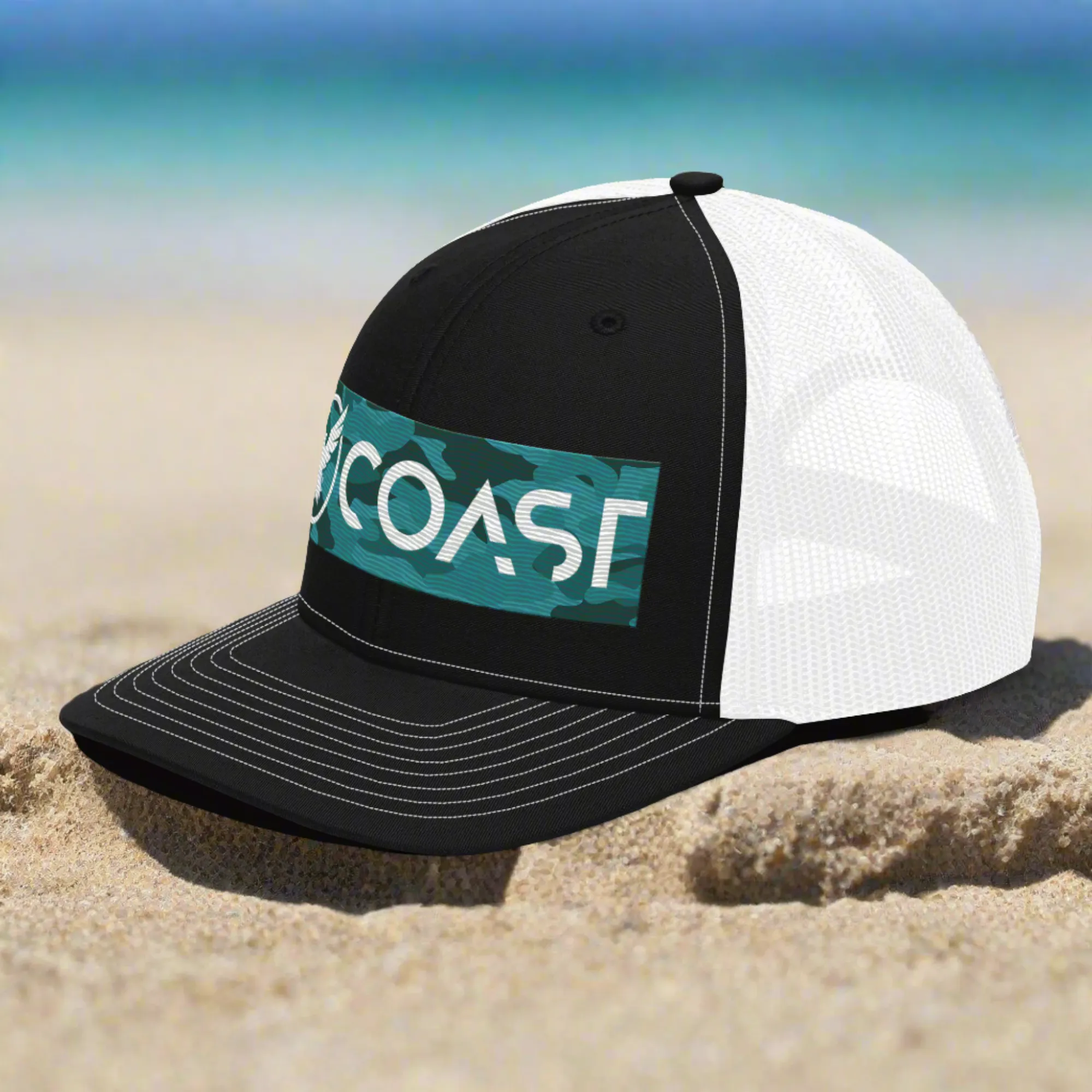 Aqua Camo Trucker Hats by Find Your Coast