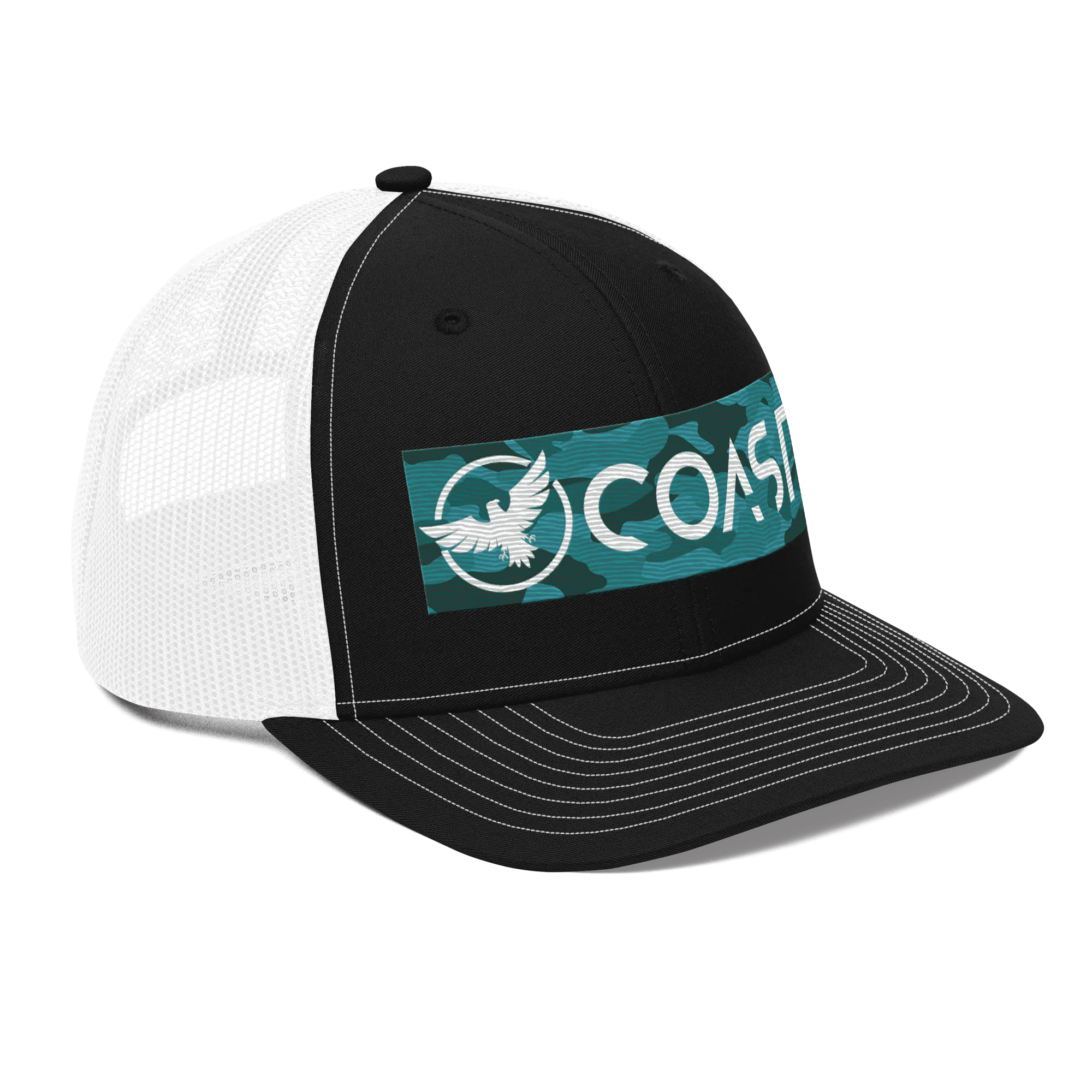 Aqua Camo Trucker Hats by Find Your Coast