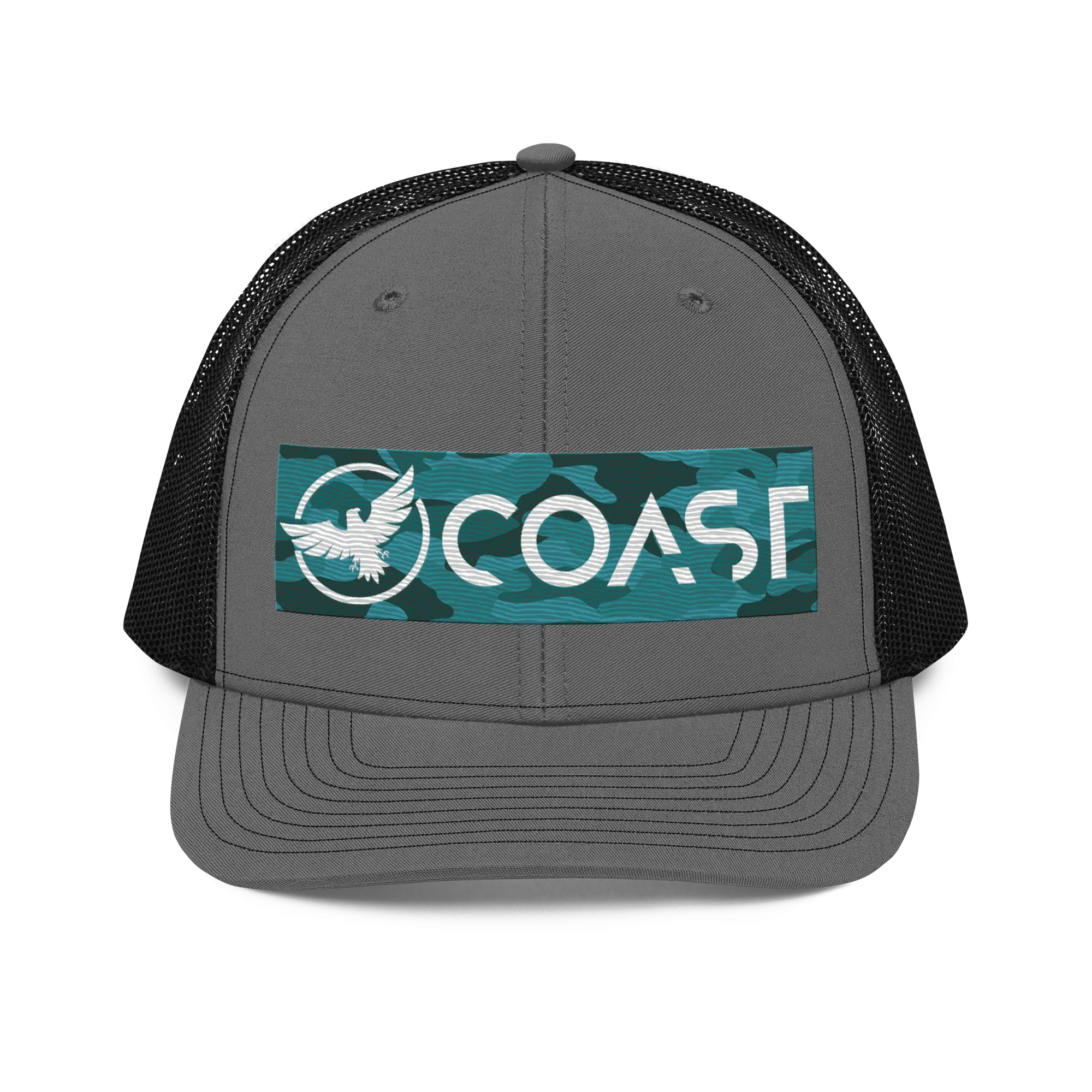 Aqua Camo Trucker Hats by Find Your Coast