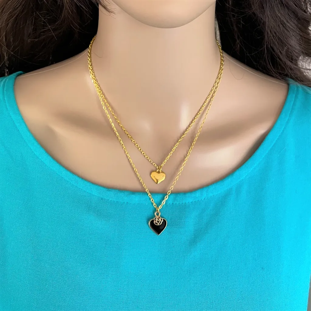 Gold Heart Layered Necklace