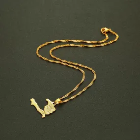 Haiti Map Gold Necklaces and Pendants