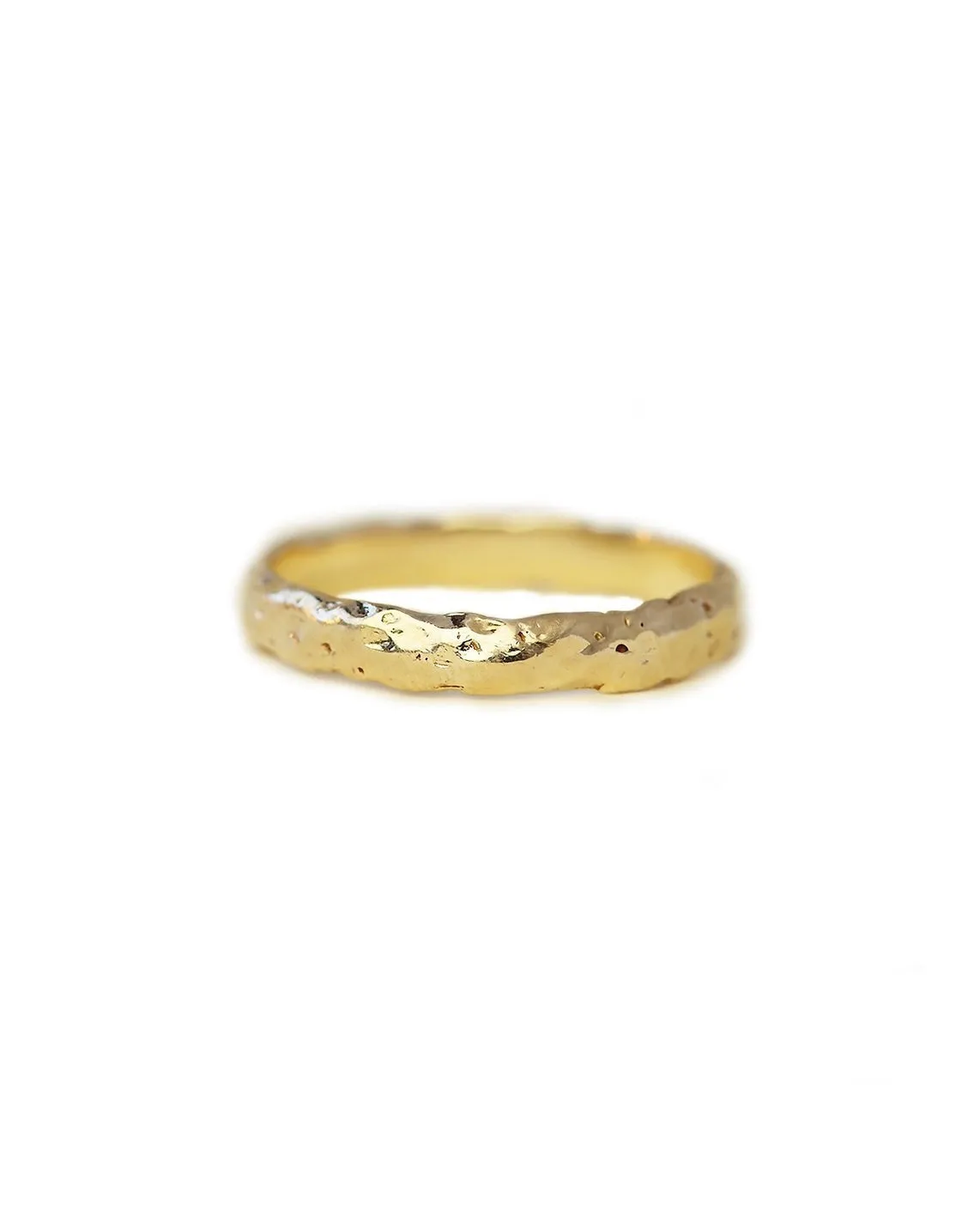 Textured Solid Gold Wide Band