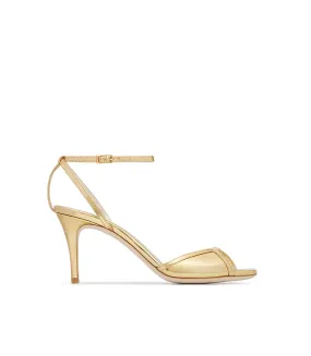 Gold-tone Patent Leather Sandal