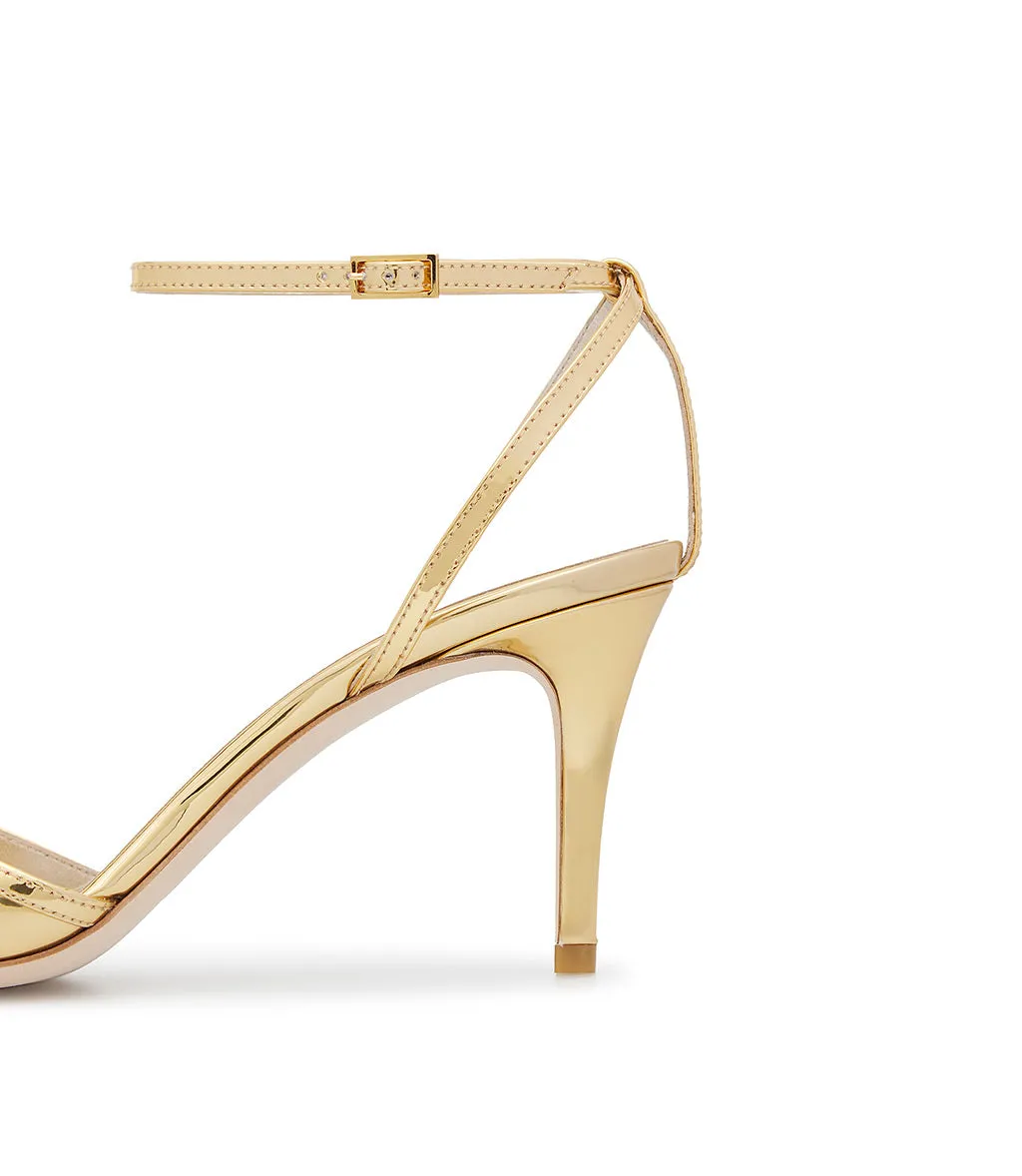 Gold-tone Patent Leather Sandal