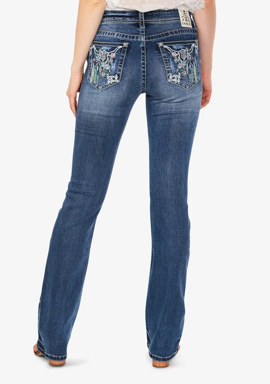 Womens Bootcut Jeans Donna Blu