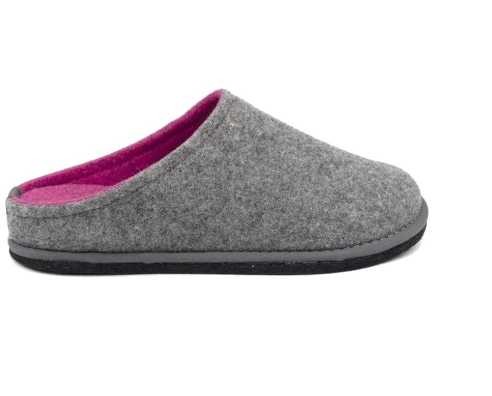 Lowenweiss Women's Felted Wool Grey Fuchsia Slippers 6800BC 903 988