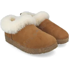 Warm Chestnut Sheepskin Slipper - HAFLINGER - Tempus Doni