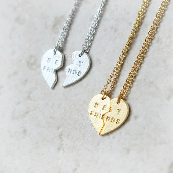 Split Heart Best Friends Necklace Set