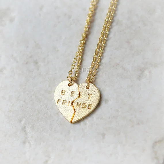 Split Heart Best Friends Necklace Set